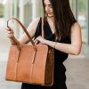Laptop bags women - Leather laptop bag 17 inch - Macbook Pro / Air 13 / 14 inch - MacBook Pro 16 inch - Office bags - iPad 12.9" - Briefcase