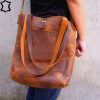 Brown Leather Tote Bag, Mens Leather Laptop Messenger Bags, Womens Crossbody Bag, Shopping Bag , Leather Bags Zipper, Macbook Bag