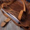 Brown Leather Tote Bag, Mens Leather Laptop Messenger Bags, Womens Crossbody Bag, Shopping Bag , Leather Bags Zipper, Macbook Bag
