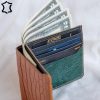 Exclusive Men's Alligator Wallet in Green Ostrich with Black Chevre Interior