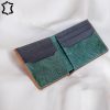 Exclusive Men's Alligator Wallet in Green Ostrich with Black Chevre Interior